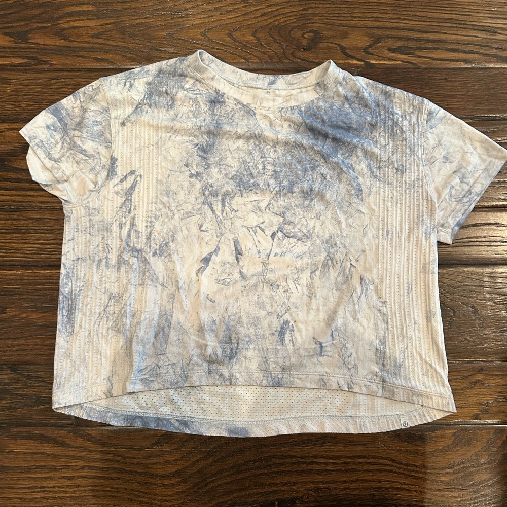 lululemon athletica Blue Tie-Dye Crop Top